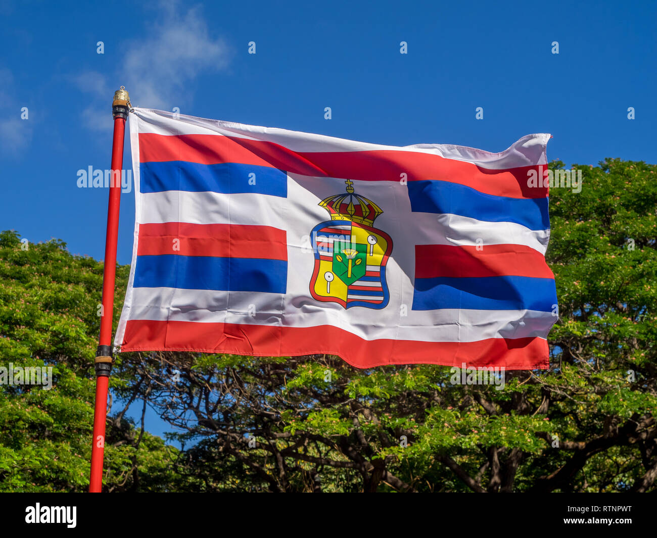 Standard personali bandiera del Re Kalakaua delle Hawaii. Foto Stock