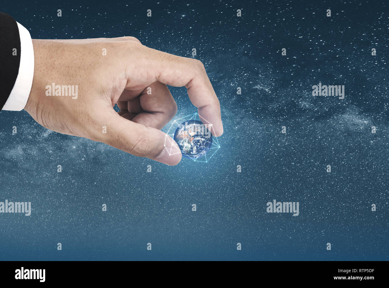 Business Networking e blockchain business e tecnologia. Elemento di questa immagine sono arredate dalla NASA Foto Stock