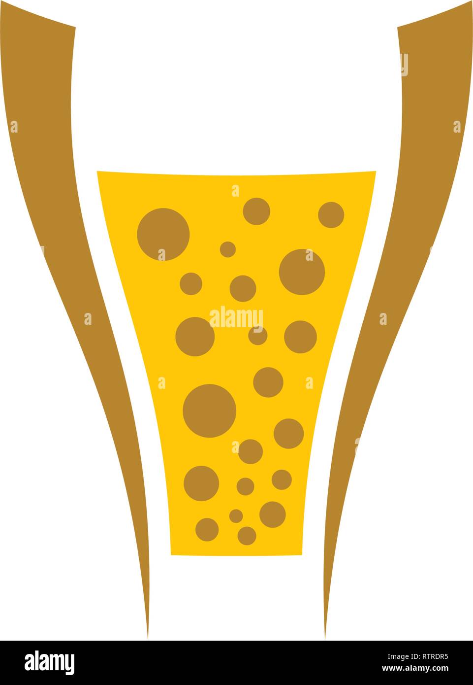 La birra il logo stilizzato di segno vettore elemento di design Illustrazione Vettoriale