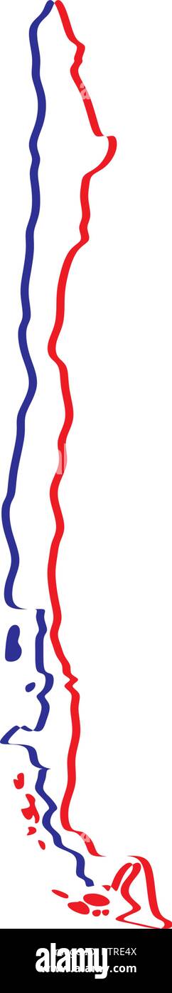 Il Cile mappa icona vettore segno Illustrazione Vettoriale