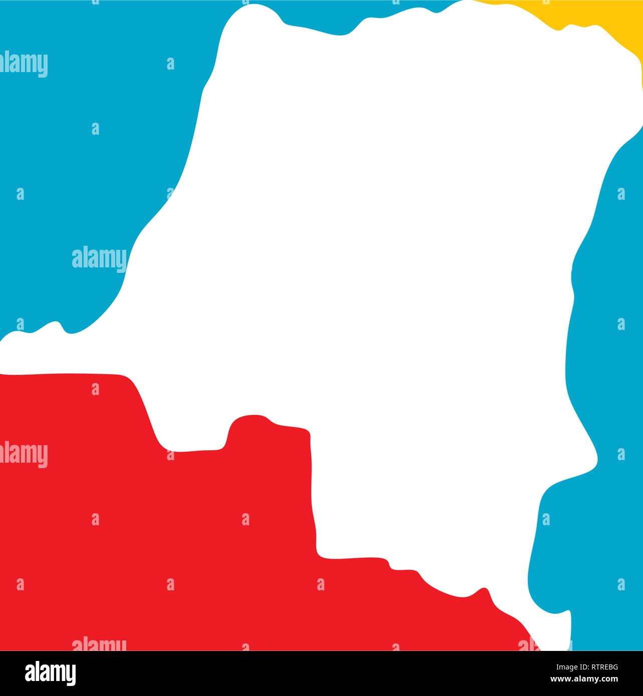 Mappa della repubblica democratica del congo Immagini Vettoriali Stock