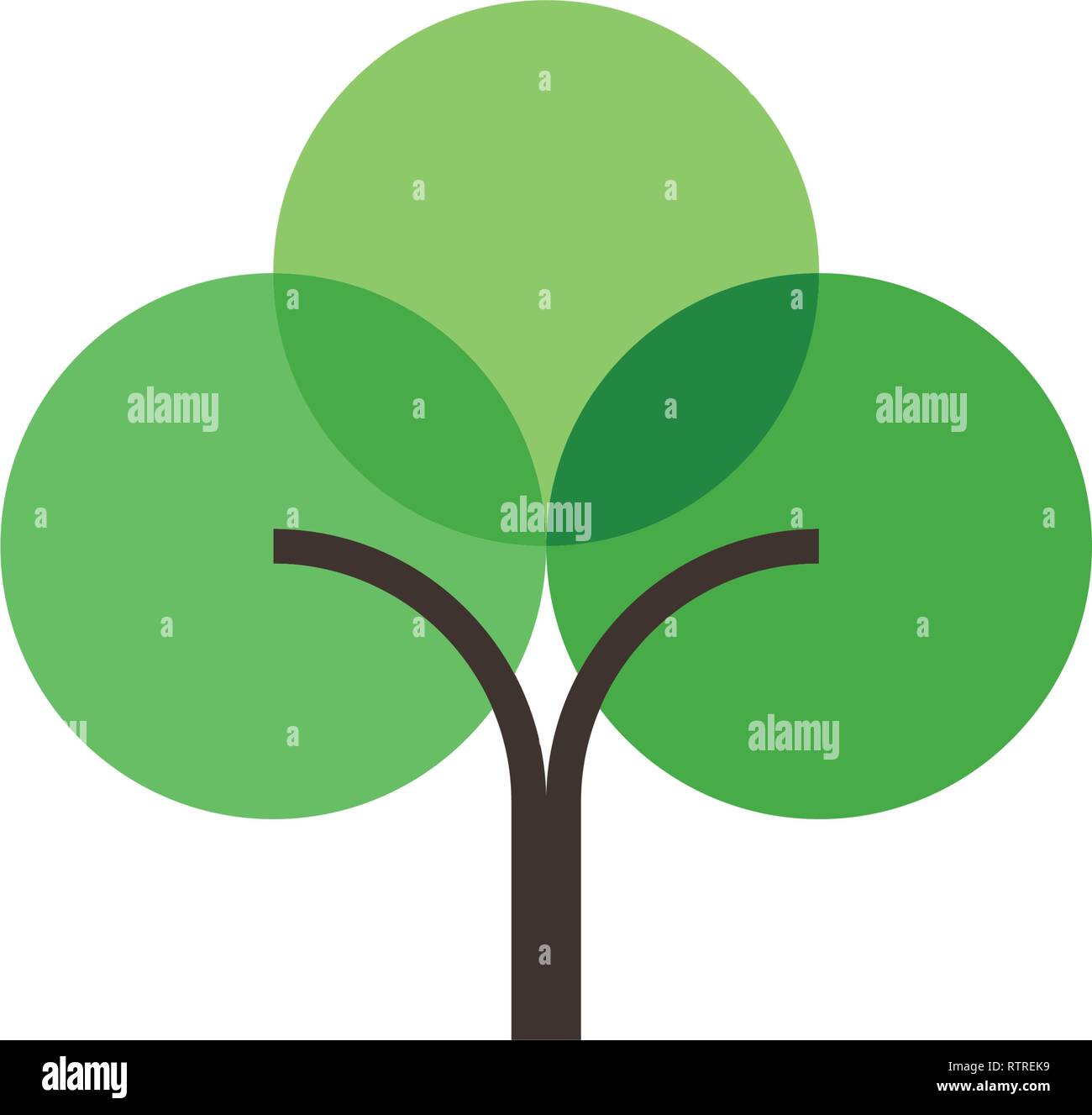 Piano geometrico di green tree icona logo elemento di design Illustrazione Vettoriale