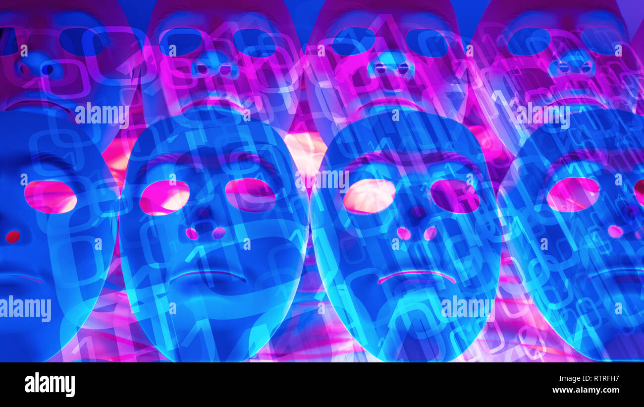 Cyber incidenti di global business, computer robot concetto di hacker Foto Stock