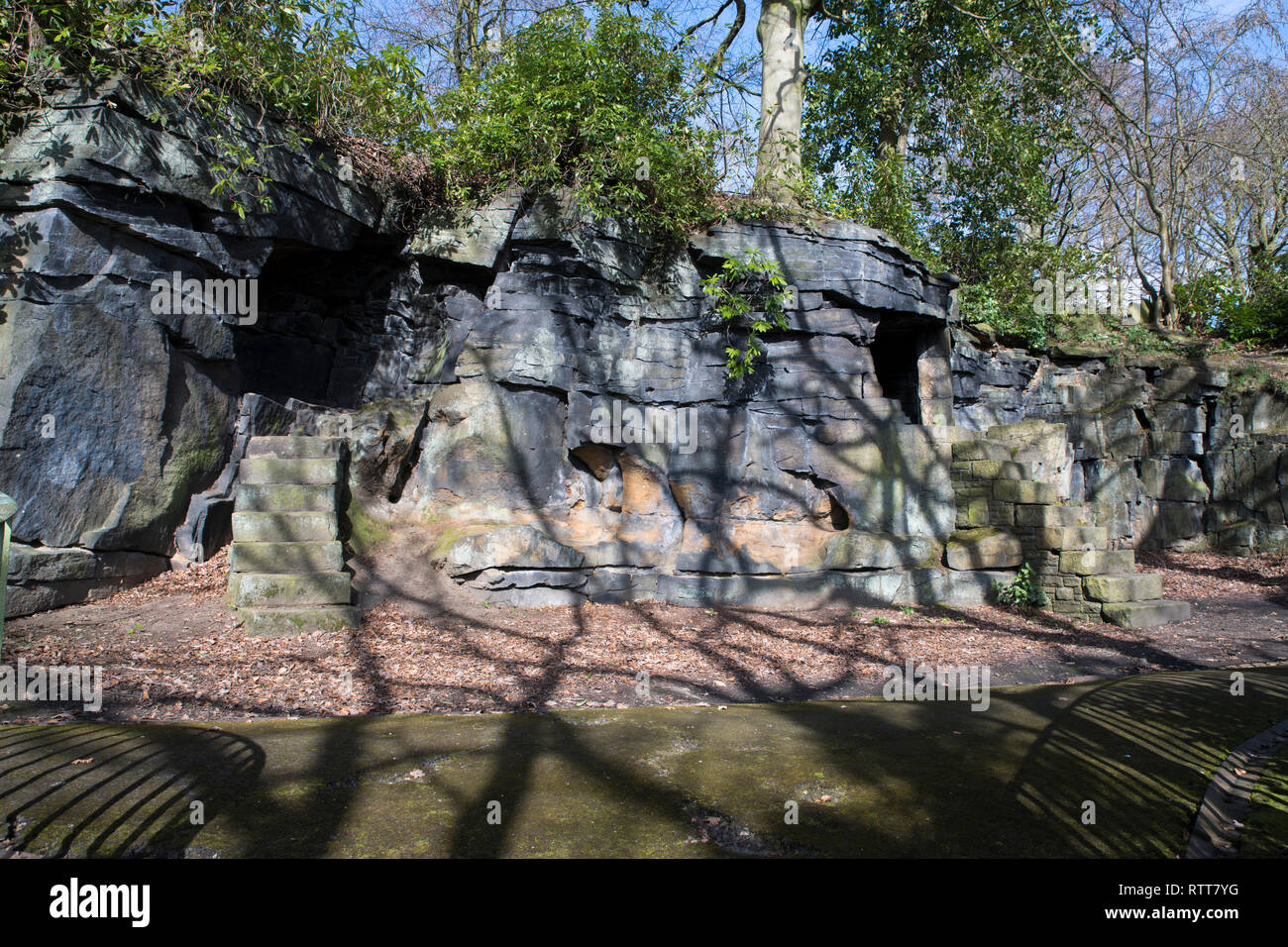 La grotta, Beaumont Park, Huddersfield, West Yorkshire Foto Stock