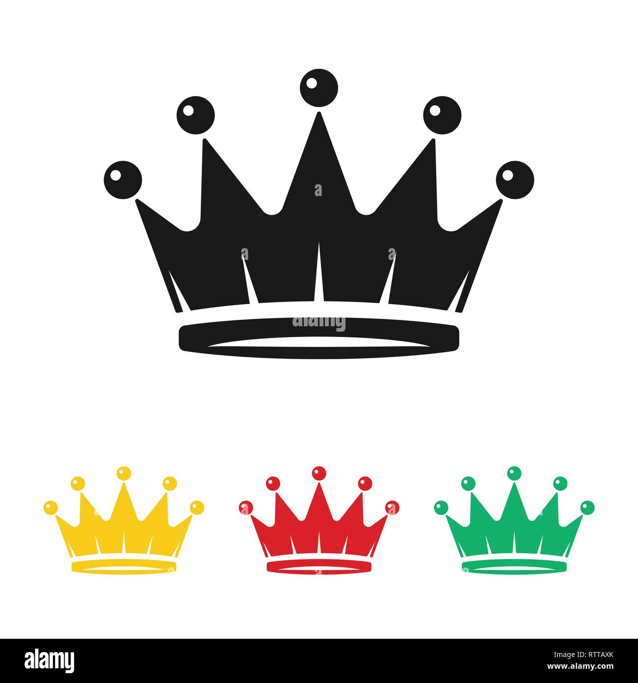 Icona di corona in colori diversi isolati su sfondo bianco. Royal simbolo per il vostro web site design, logo, app, UI. Illustrazione Vettoriale Illustrazione Vettoriale