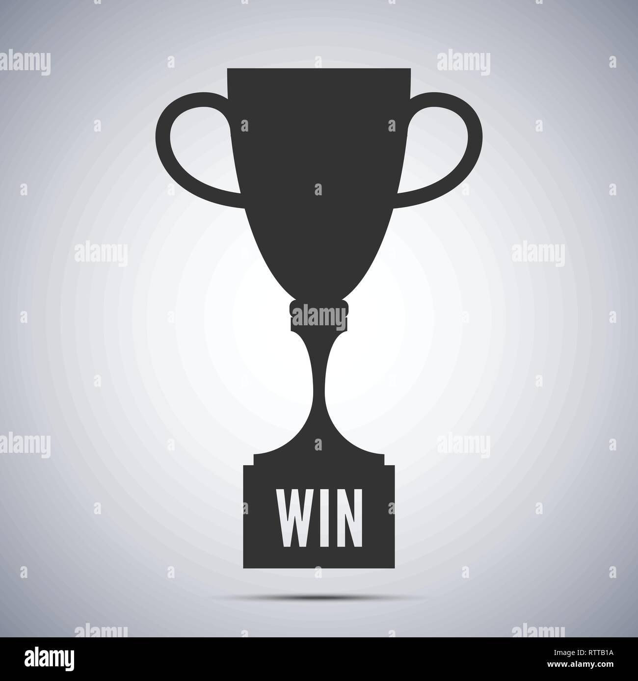 Campione del trofeo cup icona nera. Vincitore del vettore di Symbol Illustrazione Vettoriale