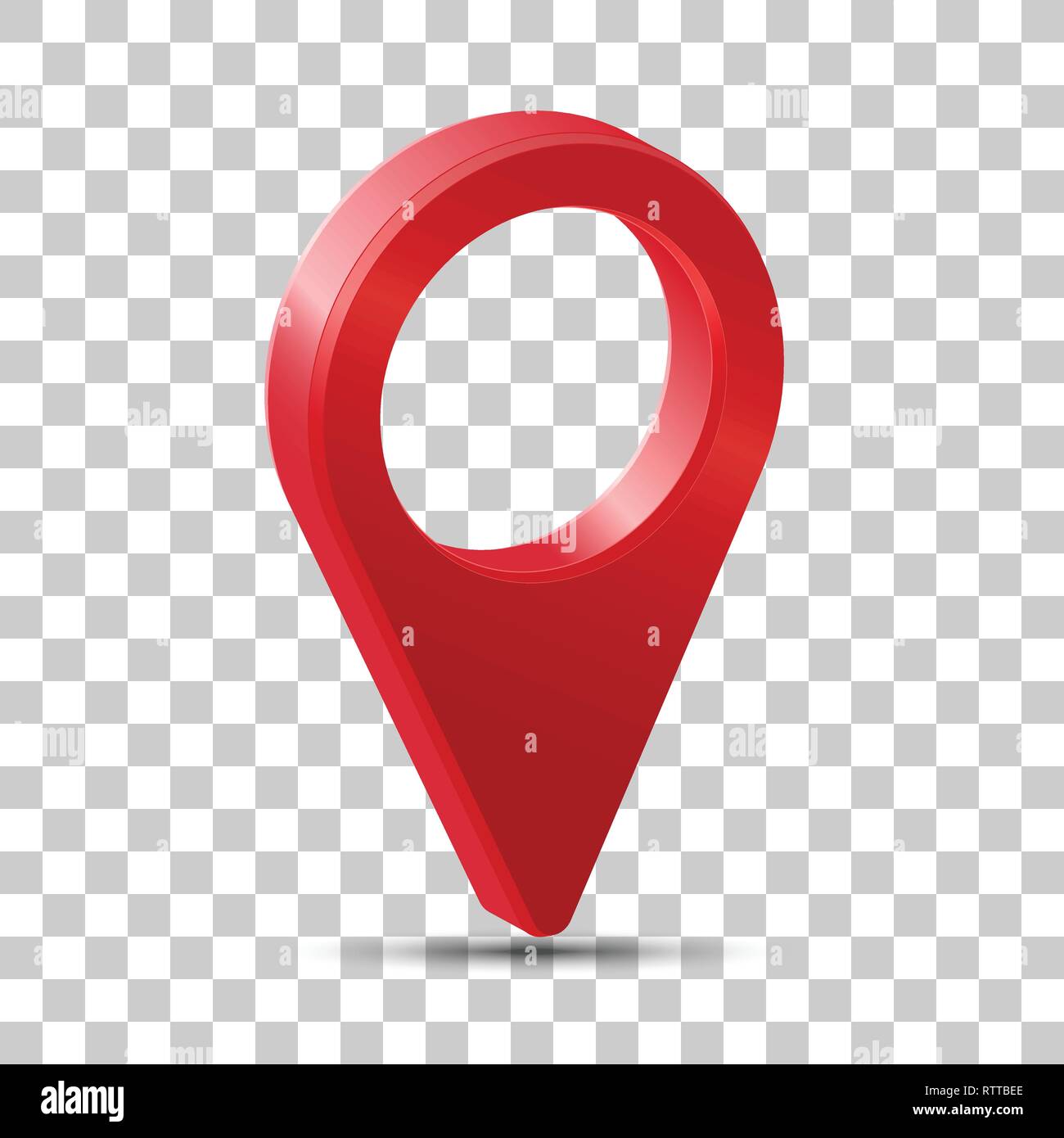 3d realistiche puntatore della mappa. Rosso marcatore mappa icona nel vettore. Illustrazione Vettoriale