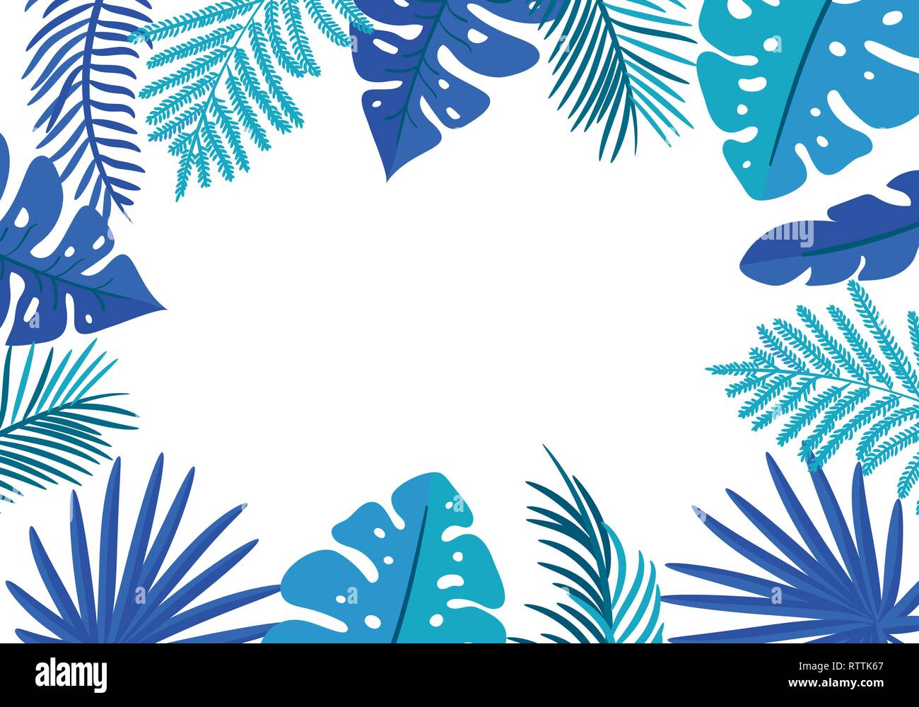 Estate vettore cornice floreale foglie tropicali palm con posto per il testo. Il colore gli elementi di design per la stampa, il bigliettino. illustrazione isolato in rosa Illustrazione Vettoriale