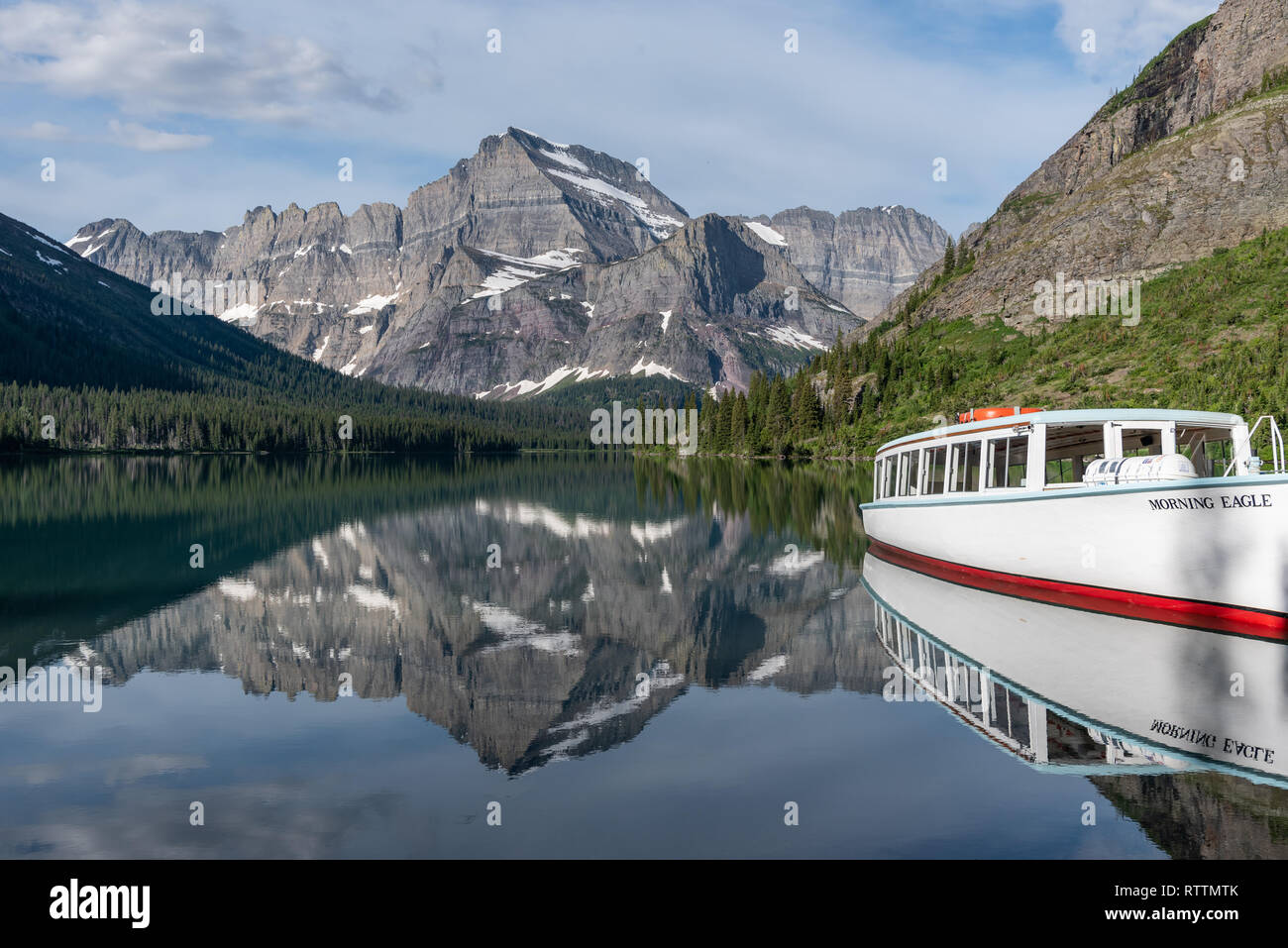 Guardando verso il basso Lago di Josephine dal molo Foto Stock