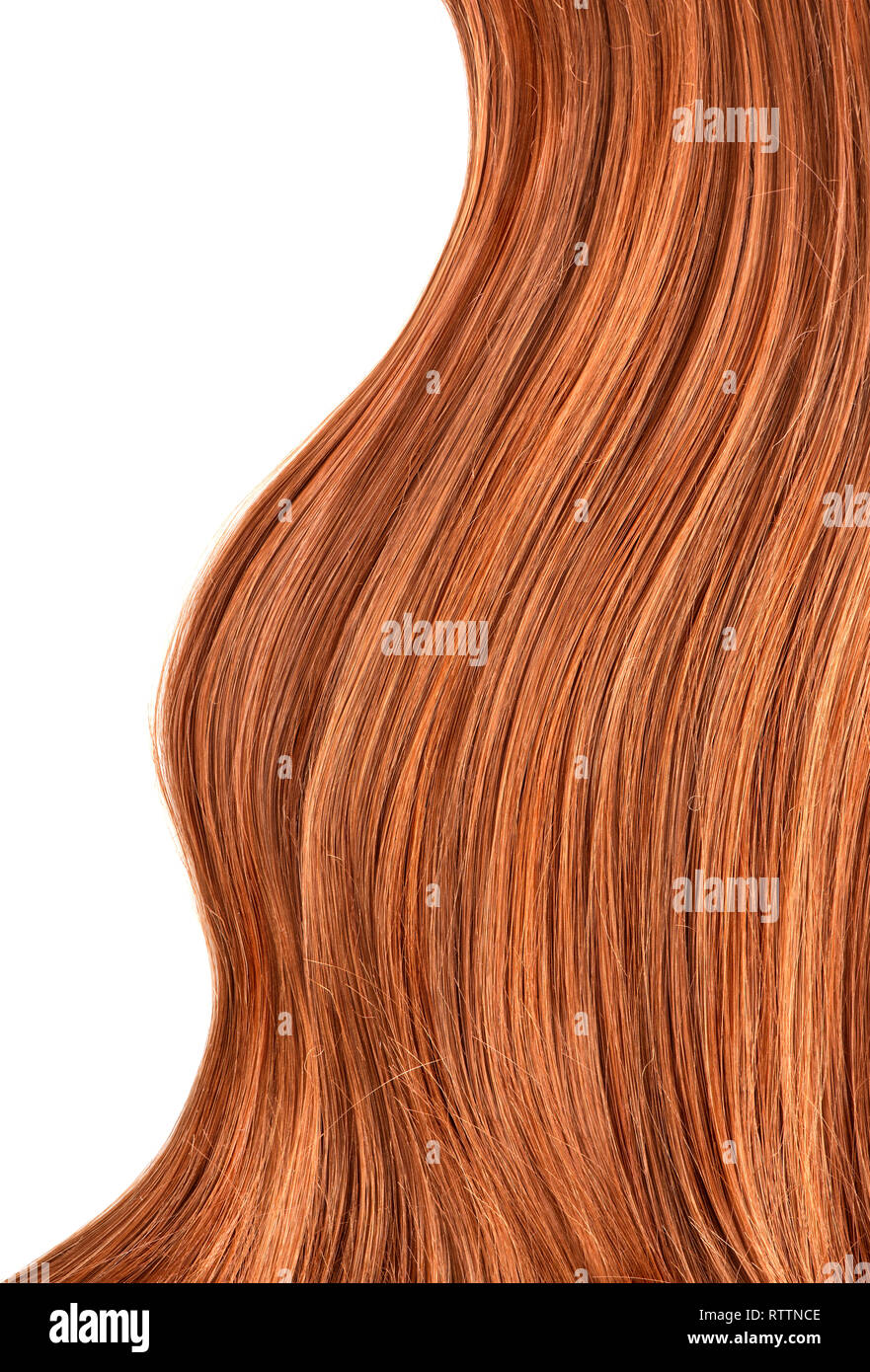 Ondulate rosse di capelli umani sullo sfondo Foto Stock