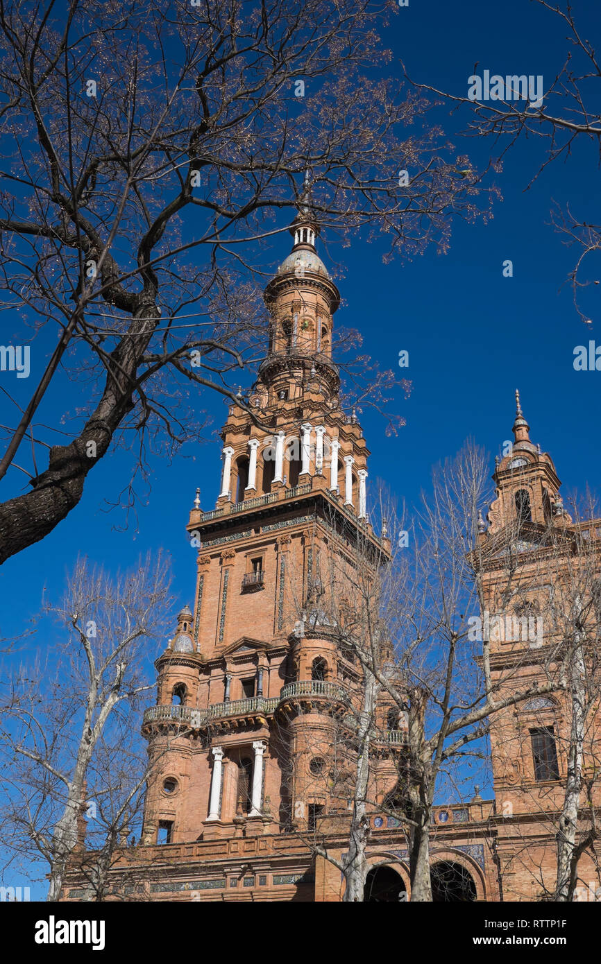 Plaza de Espania Siviglia Spagna Foto Stock