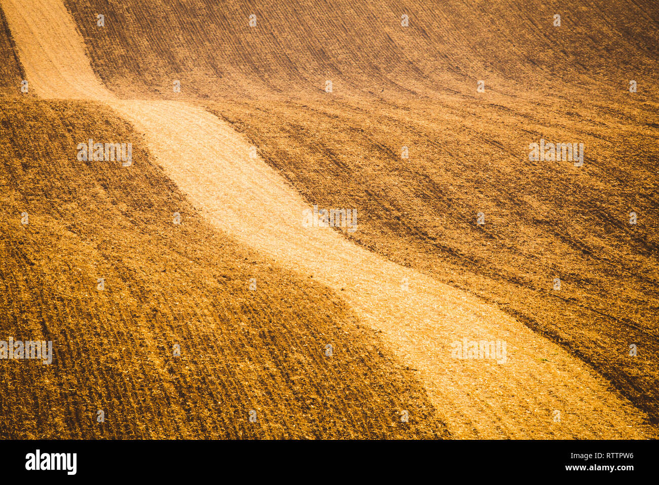 Il pittoresco paesaggio della Moravia del sud i campi in autunno si ottiene un look incredibile Foto Stock