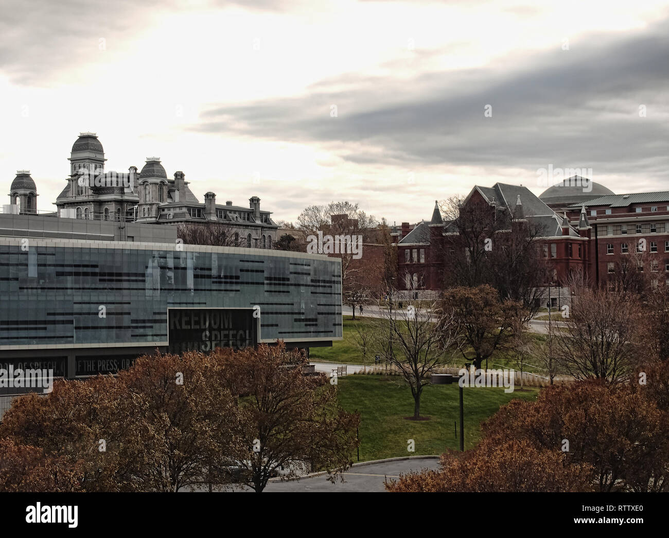 La Syracuse University campus su una mattina di autunno Foto Stock