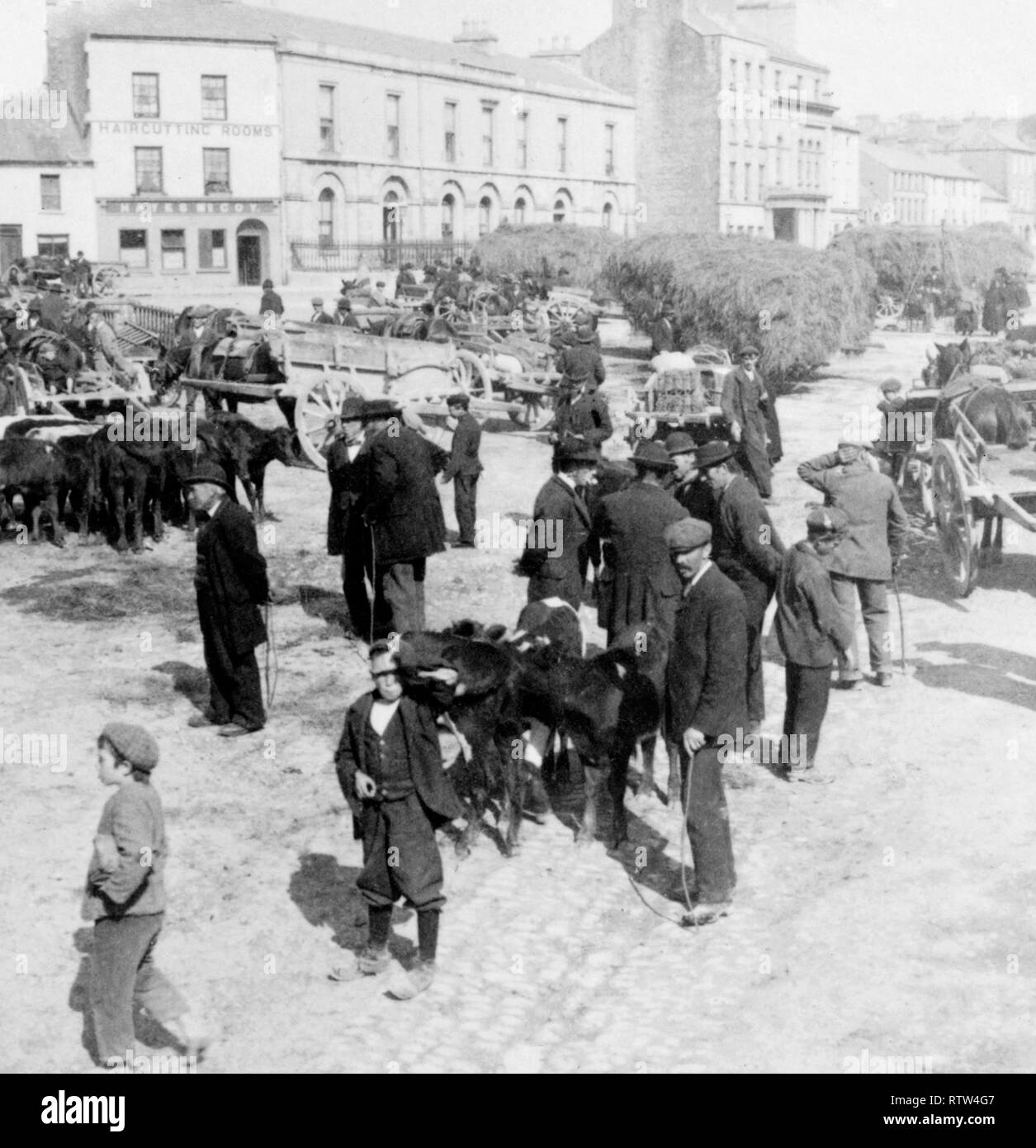 Il mercato, Eyre Square galway 1901 Foto Stock