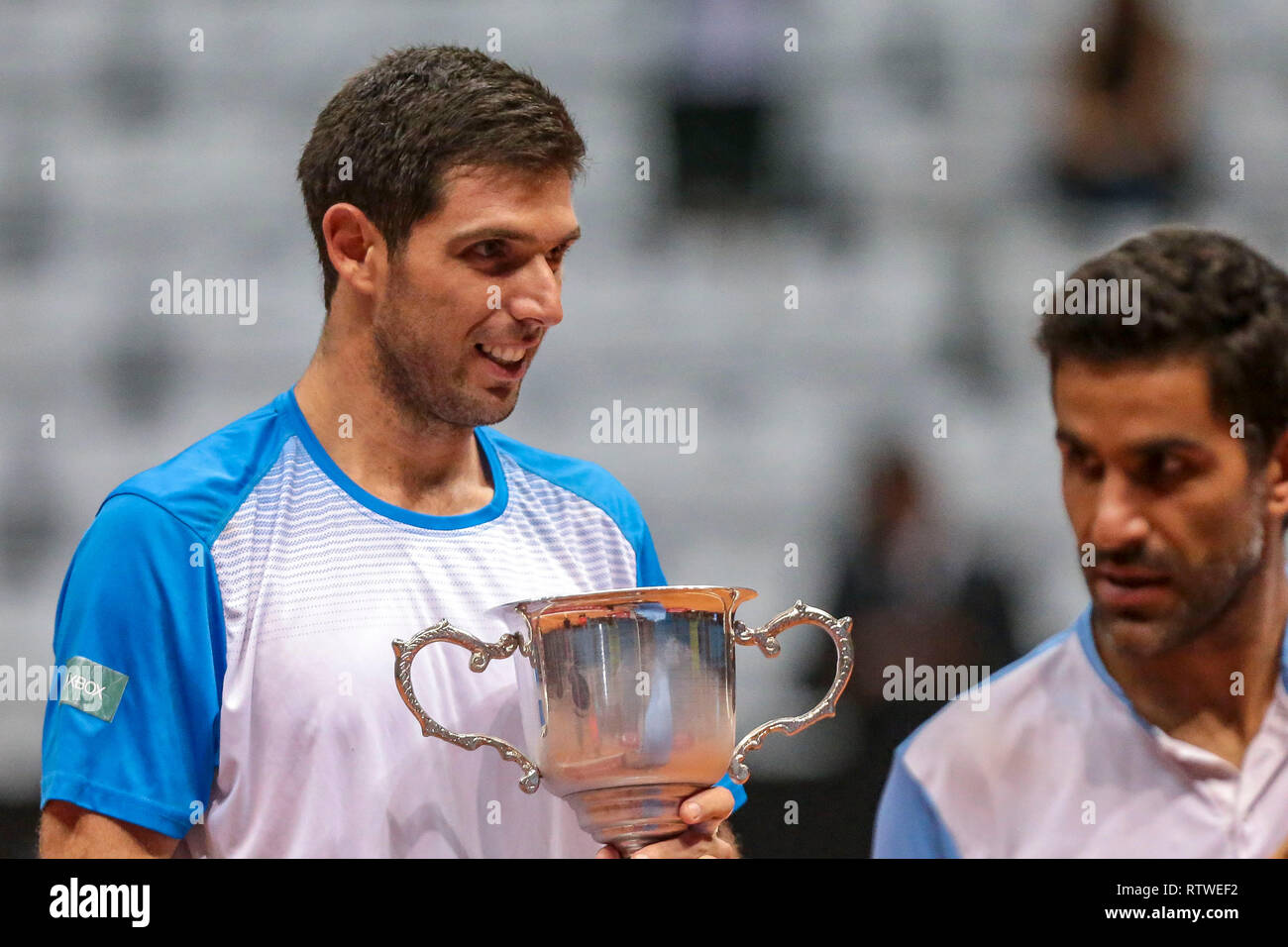 SP - Sao Paulo - 02/03/2019 - Brasil Open de tenis ATP 250 - Duplas finale. Il Dupla de Argentinos Federico Delbonis e Maximo Gonzales foram campeoes. Foto: Ale Cabral/AGIF Foto Stock