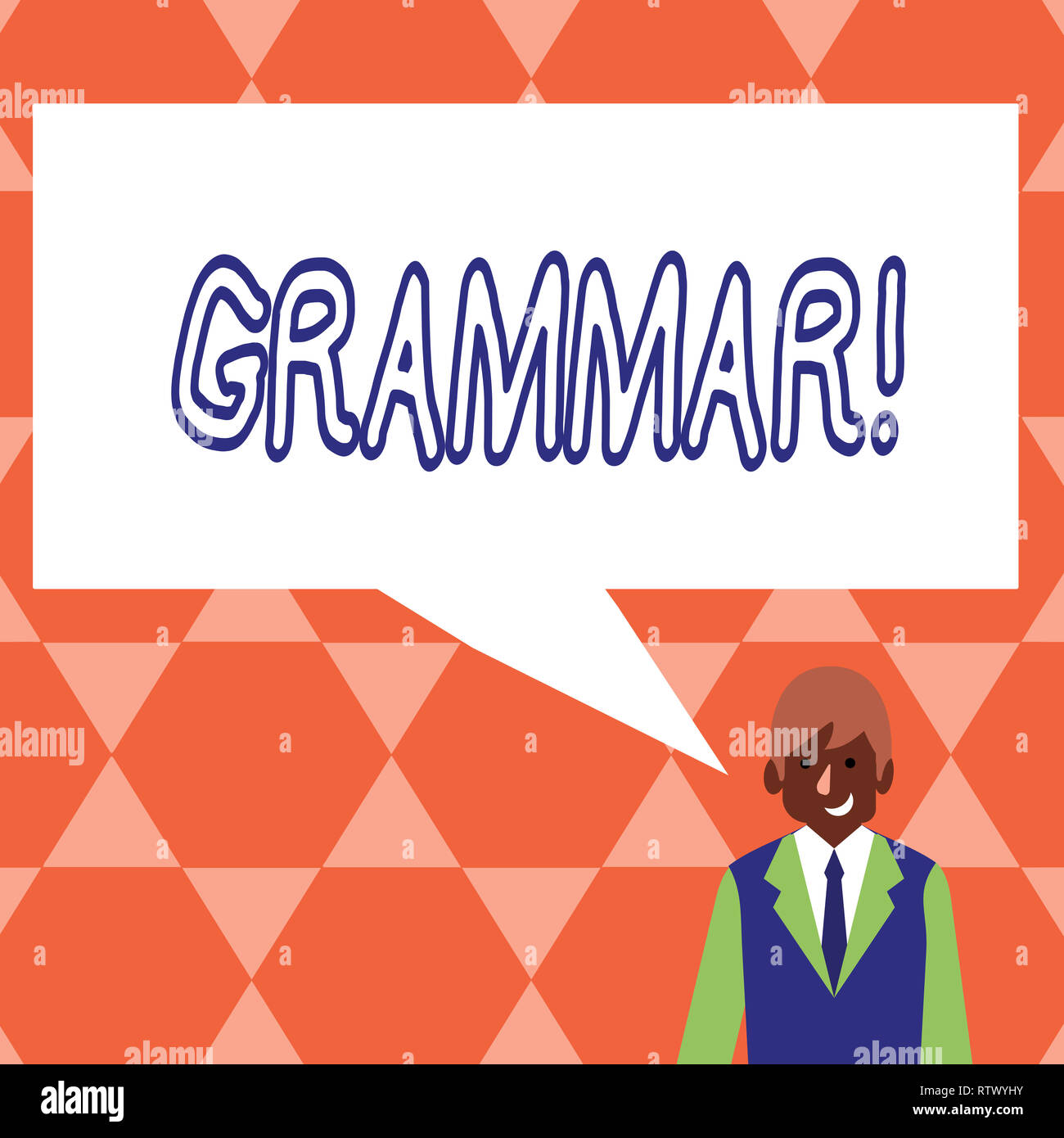 Testo della scrittura grammatica. Concetto di sistema di significato e la struttura di una lingua corretta corretta scrittura delle regole Foto Stock