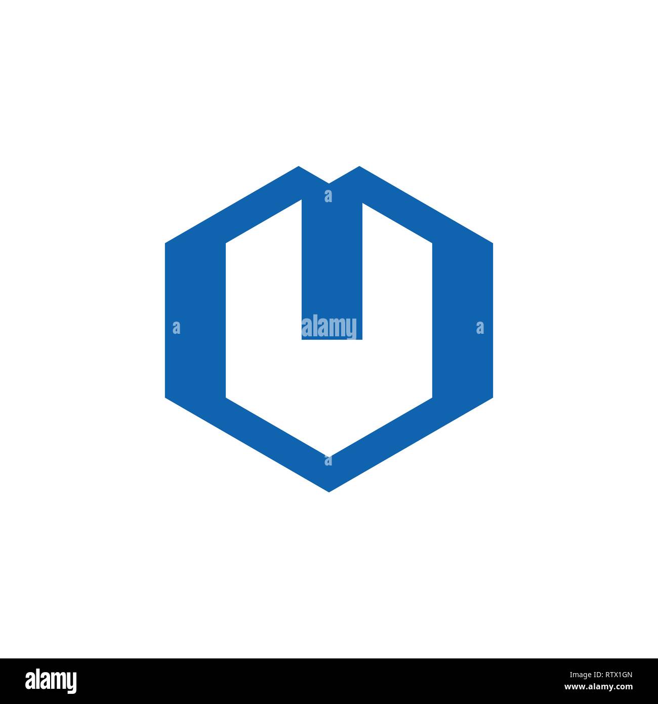 La lettera m esagonale logo geometrica Illustrazione Vettoriale