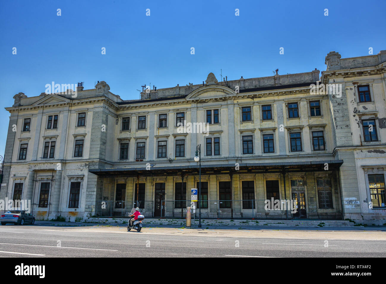Vista del Trieste Centrale Stazione di Trieste Centrale) nella regione autonoma del Friuli Venezia Giulia in Italia nord-orientale. Foto Stock