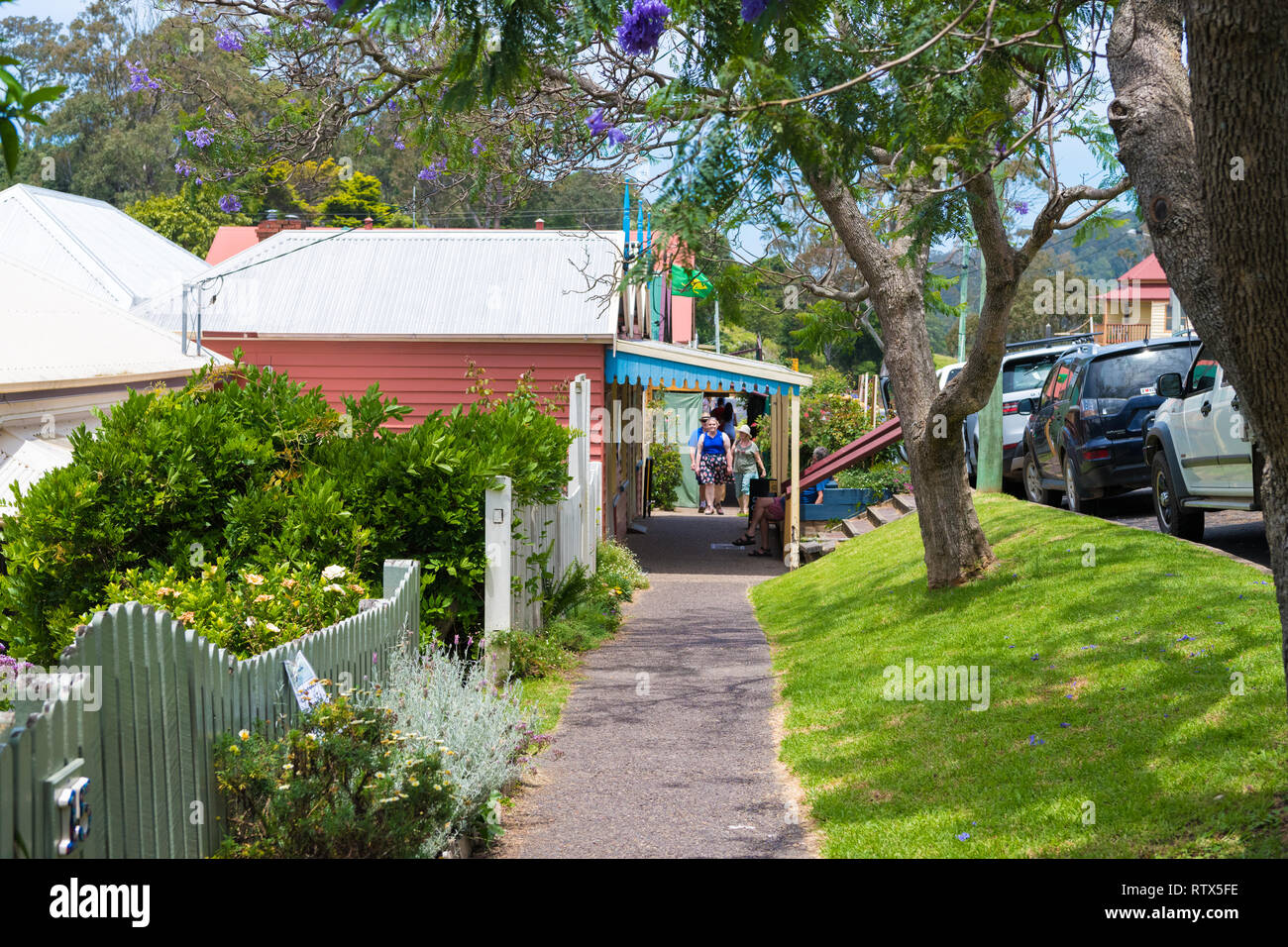 Tilba, NSW, Australia-December 27, 2018 : Street view nella storica città di Tilba, classificati dalla National Trust come centrale Conservat Tilba Foto Stock