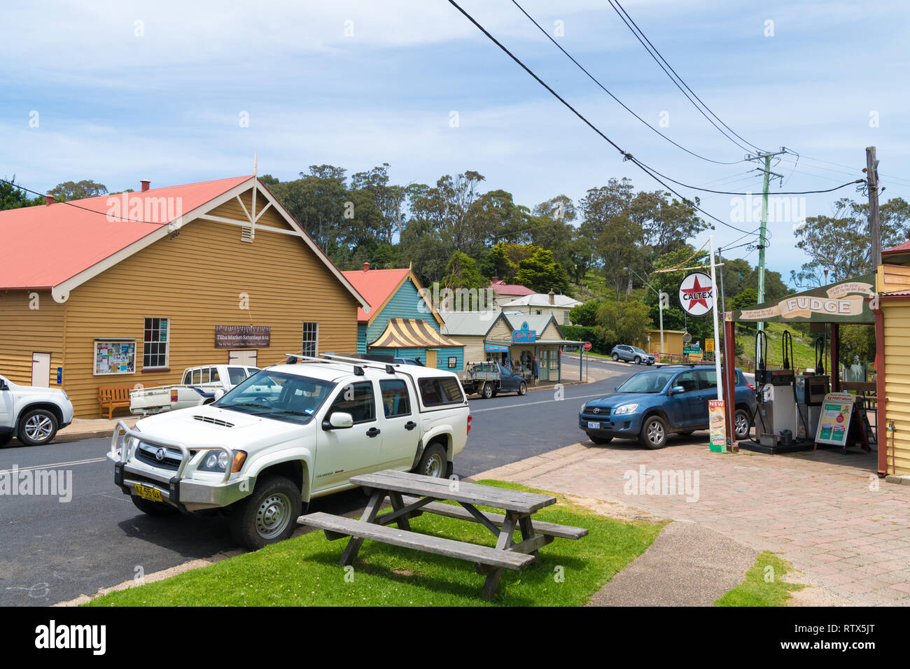 Tilba, NSW, Australia-December 27, 2018 : Street view nella storica città di Tilba, classificati dalla National Trust come centrale Conservat Tilba Foto Stock