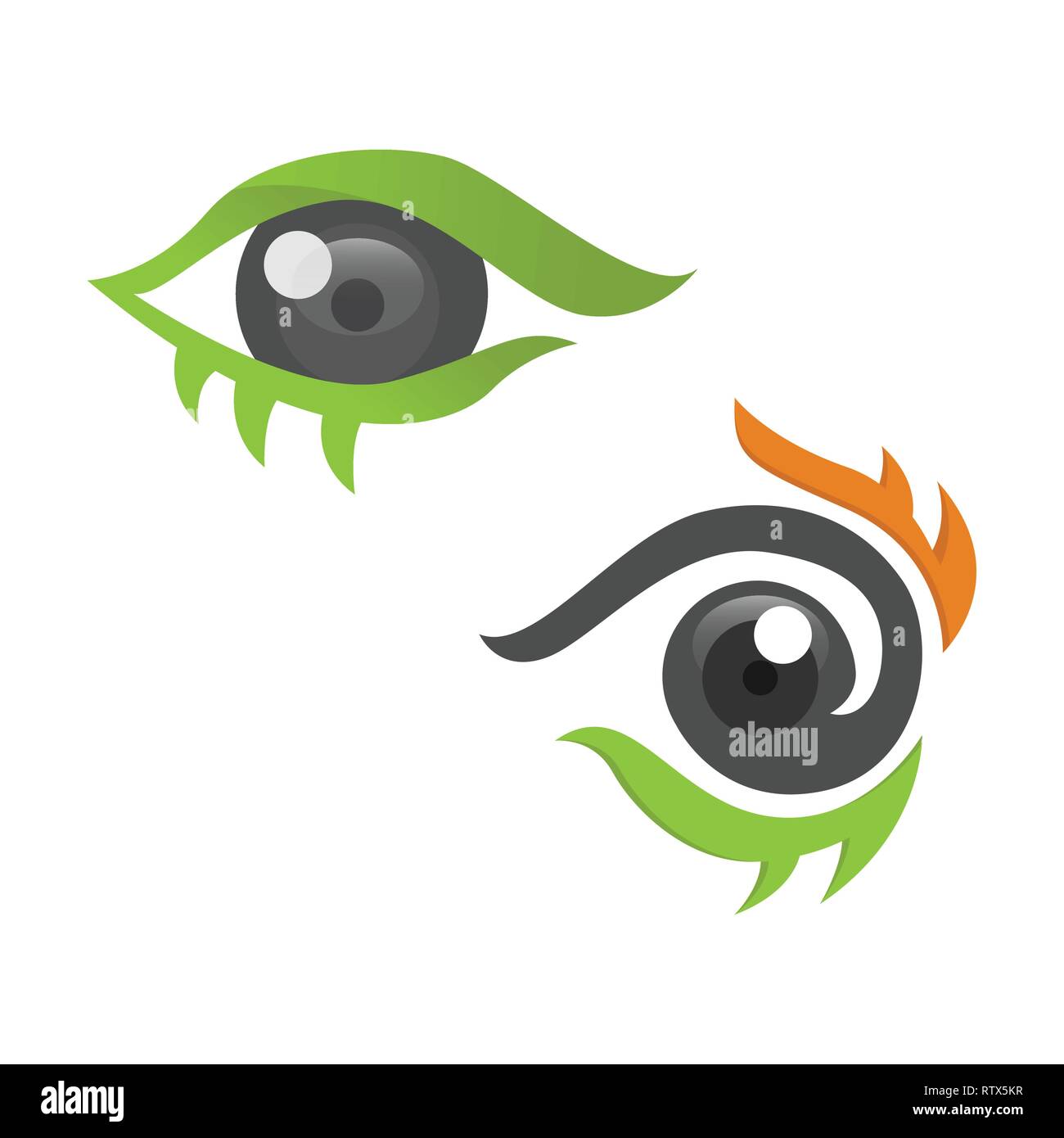 Set di occhi disegno astratto vettore. Isolato su uno sfondo bianco. Abstract gli occhi con 3D alla ricerca di stile adatta per la salute e la società di sicurezza Illustrazione Vettoriale