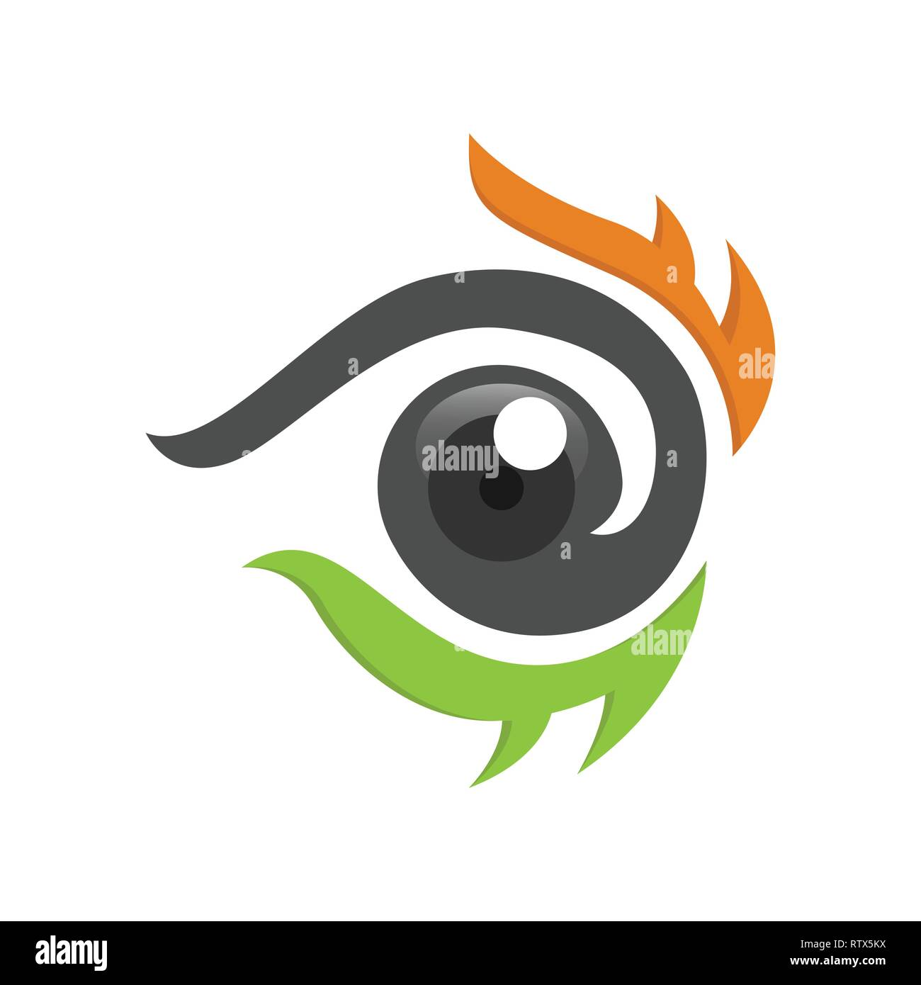 Logo occhi template vettoriale, cerchio logotipo Vision concept, ottico e lente oculare vettore logo Illustrazione Vettoriale