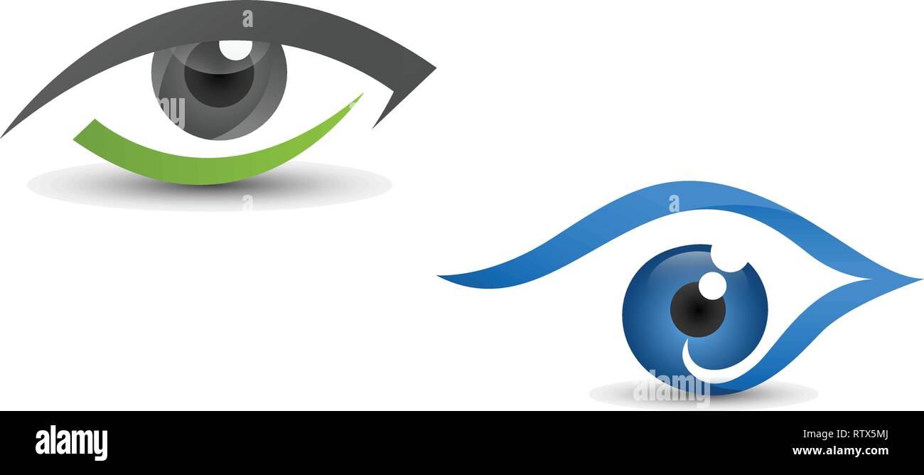 Set di occhi disegno astratto vettore. Isolato su uno sfondo bianco. Abstract gli occhi con 3D alla ricerca di stile adatta per la salute e la società di sicurezza Illustrazione Vettoriale