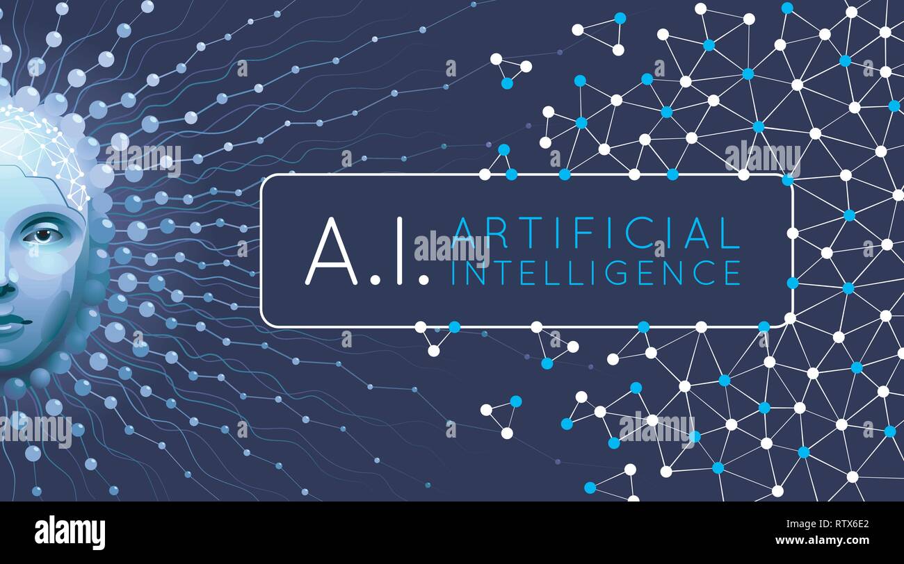 La rappresentazione artistica di intelligenza artificiale Illustrazione Vettoriale