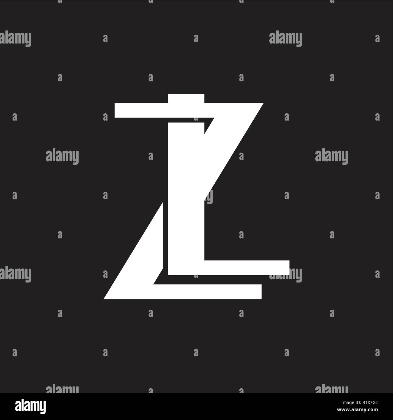 Lettera zl legato semplice monogramma logo geometrica Illustrazione Vettoriale