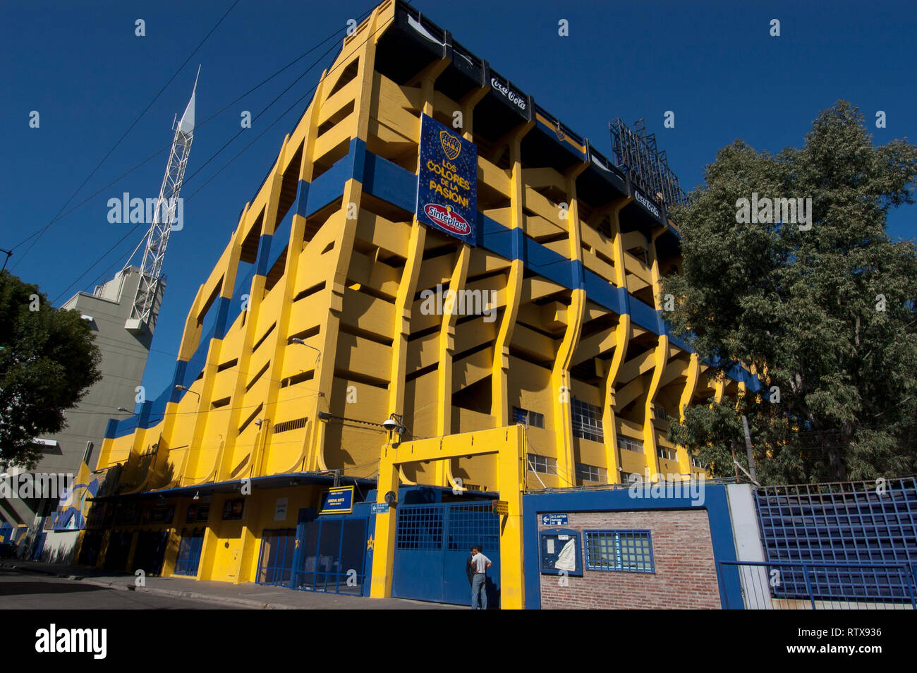 Alberto J. Armando o La Bombonera Stadium, casa della squadra di calcio Boca Juniors, Buenos Aires, Argentina Foto Stock