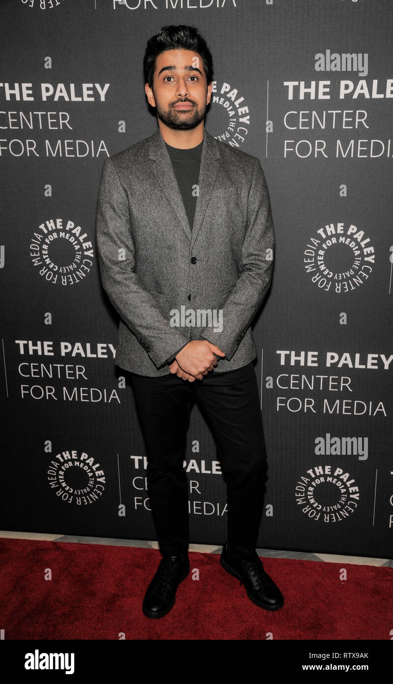 New York, NY - Febbraio 26, 2019: Suraj Sharma assiste il dio Friended Me lo Screening & Discussione al Paley Centre for Media Foto Stock