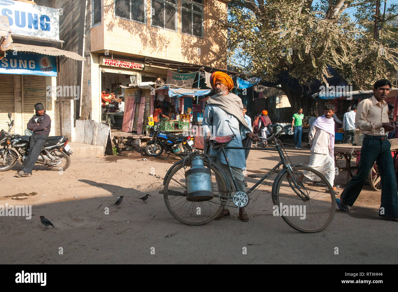 La vita del villaggio in Rajasthan, India. Il Rajasthan è il più grande stae in India. Foto Stock