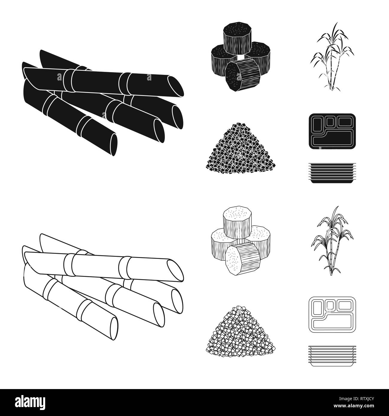 Stick,pezzo,bush,cartone,succhi di frutta,cube,palm,granulata,contenitore,crop,marrone,crescita,cibo,verde,jaggery,ramo,vassoio,materie,blocco,il diabete,plastica,bio,organic,foglie,glucosio,imballaggio,harvest,l'india,pilastro,pack,agriturismo,l'agricoltura,saccarosio,technology,la canna da zucchero, di canna da zucchero,,campo,impianto,plantation,impostare,vettore,icona,immagine,isolato,raccolta,design,l'elemento,graphic,segno vettori vettore , Illustrazione Vettoriale