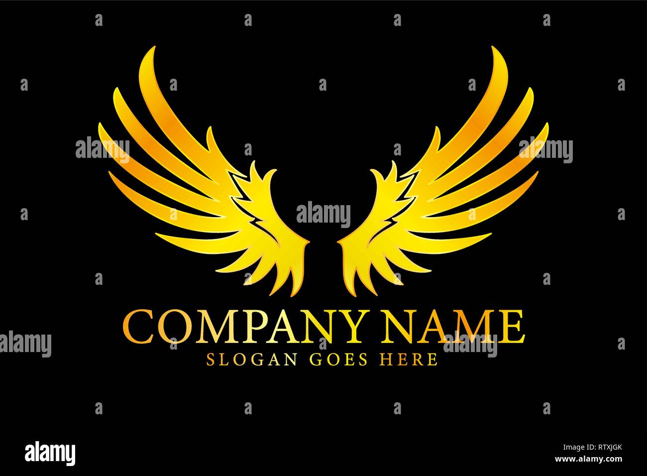Golden Wings logo, vettore, illustrazione, file eps Illustrazione Vettoriale