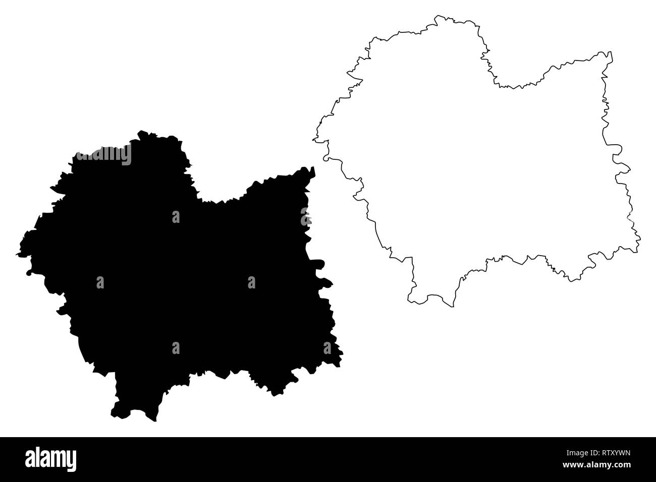 La Piccola Polonia Voivodato (divisioni amministrative della Polonia, voivodati della Polonia) mappa illustrazione vettoriale, scribble schizzo Piccola Polonia Provincia Illustrazione Vettoriale