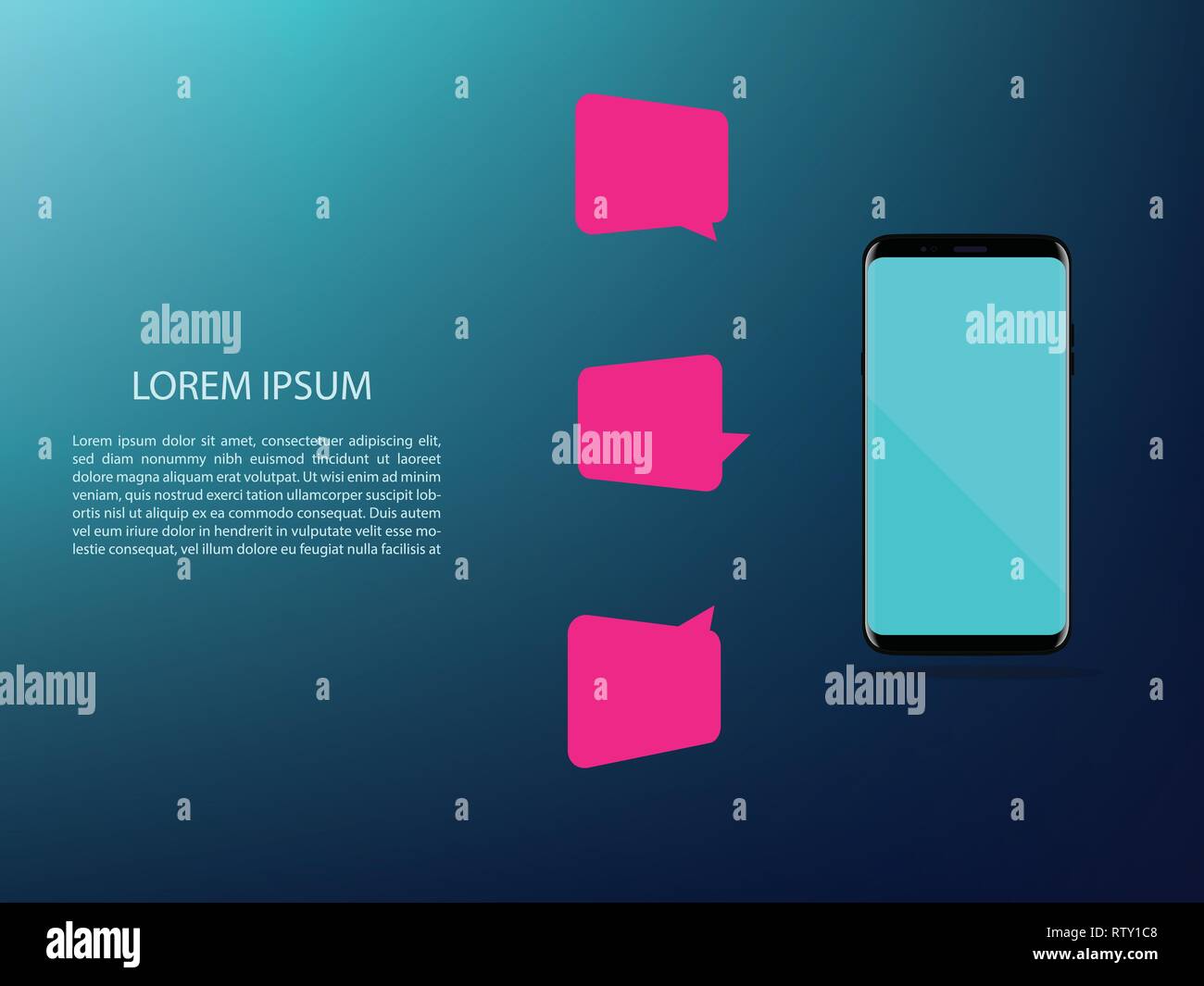 La tecnologia dello smartphone digitale il concetto di rete blu scuro vettore di sfondo Illustrazione Vettoriale