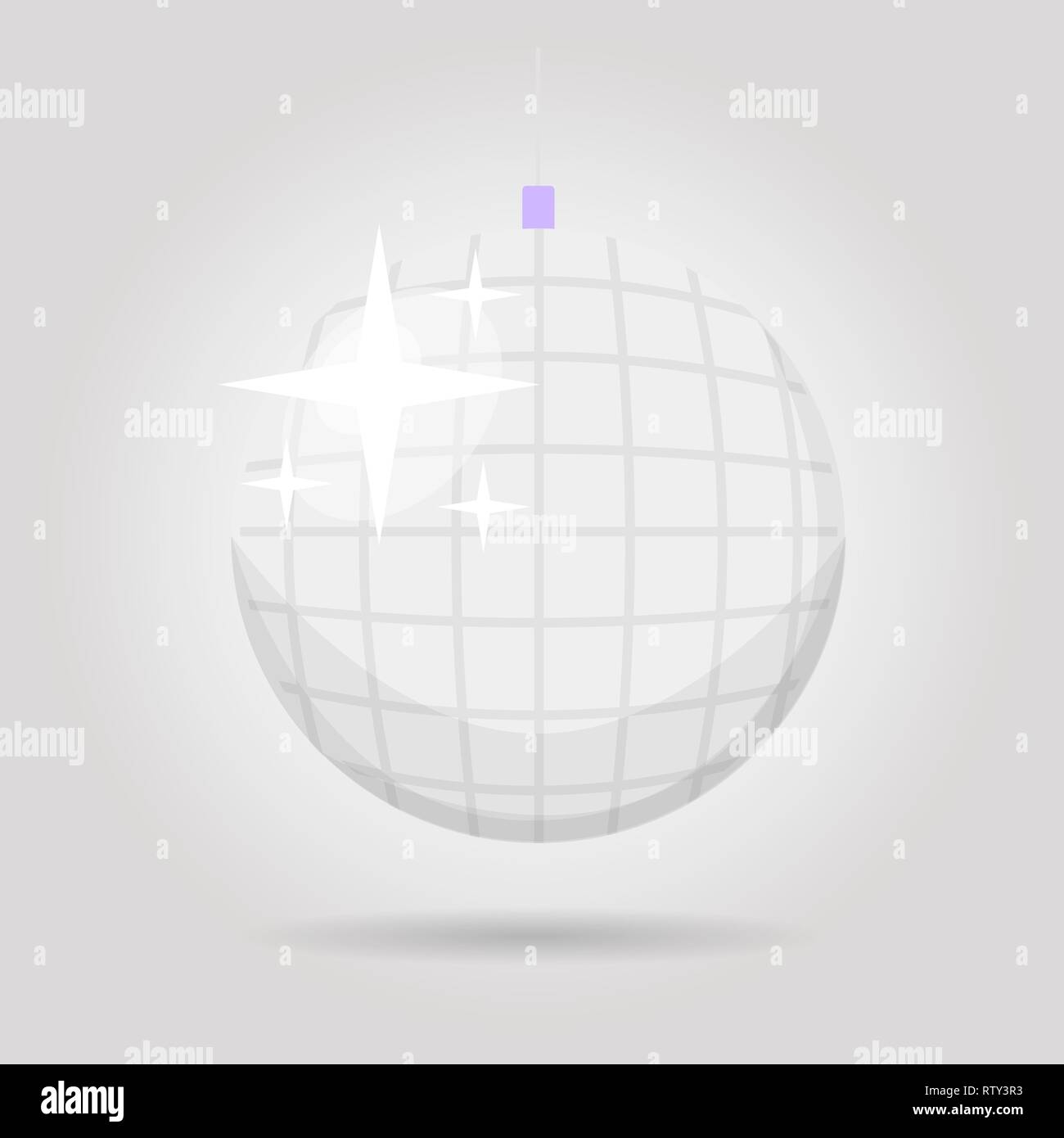 Palla da discoteca icona. La vita notturna di simbolo di 70s. Discoteca retrò partito. Illustrazione Vettoriale Illustrazione Vettoriale