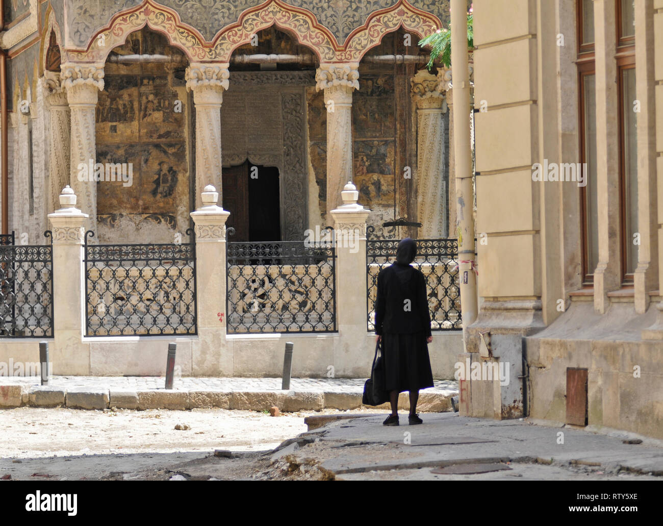 Monastero di Stavropoleos, Bucarest, Romania Foto Stock