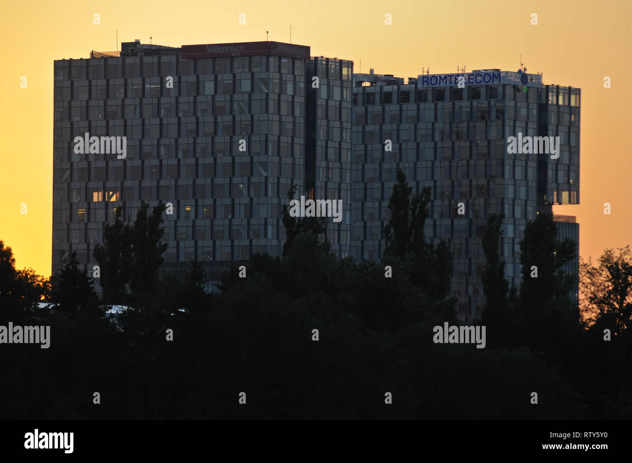 Edificio Brutalist, Bucarest, Romania Foto Stock