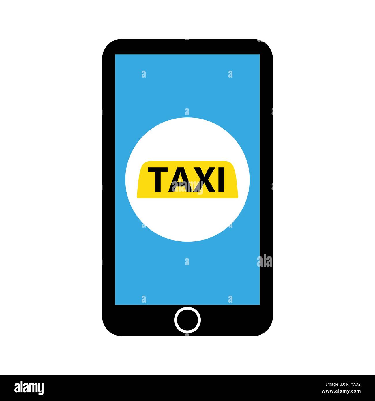 Mobile app per la prenotazione di taxi Illustrazione Vettoriale