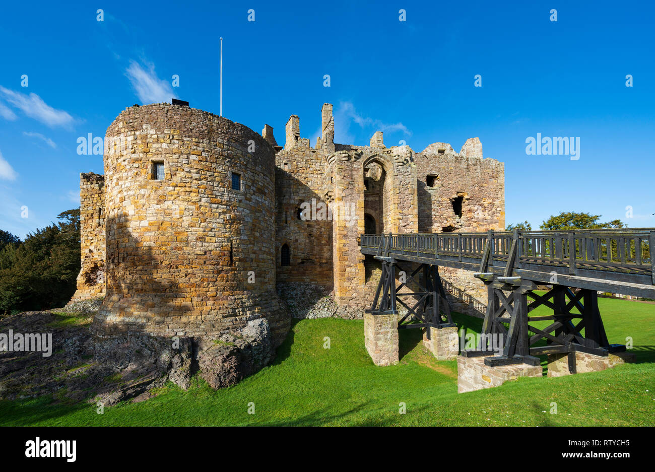 Dirleton Castle in East Lothian , Scozia , REGNO UNITO Foto Stock