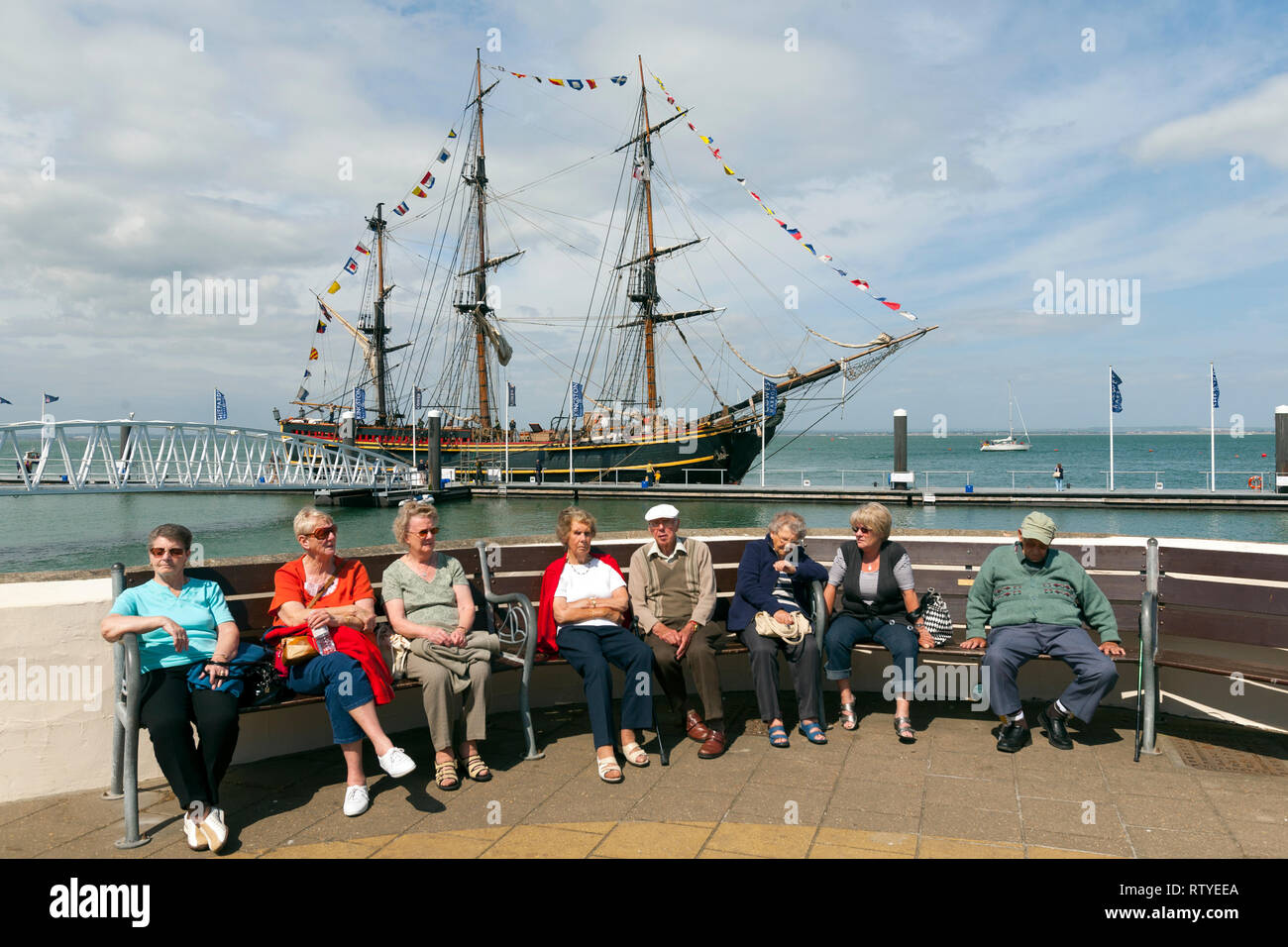 Il Bounty, mutiny, copia, Capitano Bliy, Signor Christian, Cowes, Isle of Wight, England, Regno Unito Foto Stock