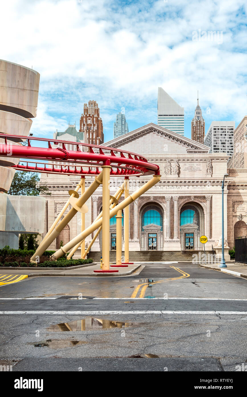 ORLANDO, FLORIDA, Stati Uniti d'America - Dicembre 2018: La Biblioteca Pubblica di New York presso gli Universal Studios theme park. Foto Stock