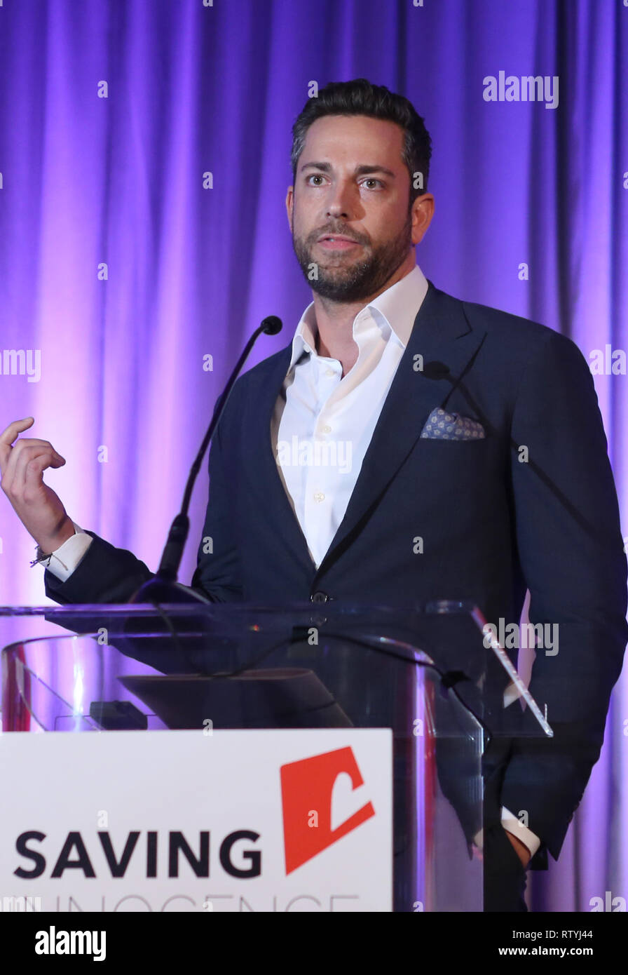 Hollywood, Stati Uniti d'America - 2 Marzo: Zachary Levi, al 7 risparmio annuale di Gala di innocenza al Loews Hollywood Hotel in Hollywood, USAlifornia il 2 marzo 2019. Credito: Faye Sadou/MediaPunch Foto Stock