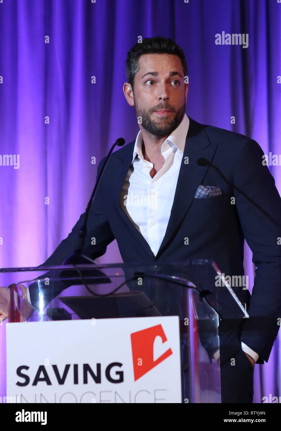 Hollywood, Stati Uniti d'America - 2 Marzo: Zachary Levi, al 7 risparmio annuale di Gala di innocenza al Loews Hollywood Hotel in Hollywood, USAlifornia il 2 marzo 2019. Credito: Faye Sadou/MediaPunch Foto Stock