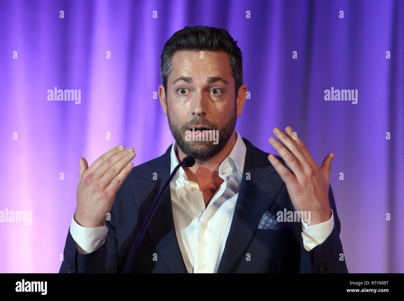 Hollywood, Stati Uniti d'America. 2 Mar, 2019. Zachary Levi, al 7 risparmio annuale di Gala di innocenza al Loews Hollywood Hotel in Hollywood, USAlifornia il 2 marzo 2019. Credito: Faye Sadou/media/punzone Alamy Live News Foto Stock