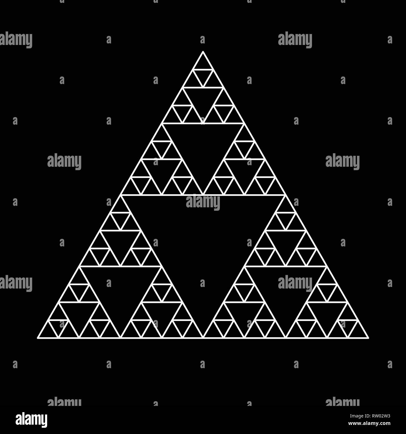 Geometria Sacra triangolo simbolo basato su elementi di e. Alchimia, religione, filosofia, astrologia e spiritualità temi per la progettazione Illustrazione Vettoriale