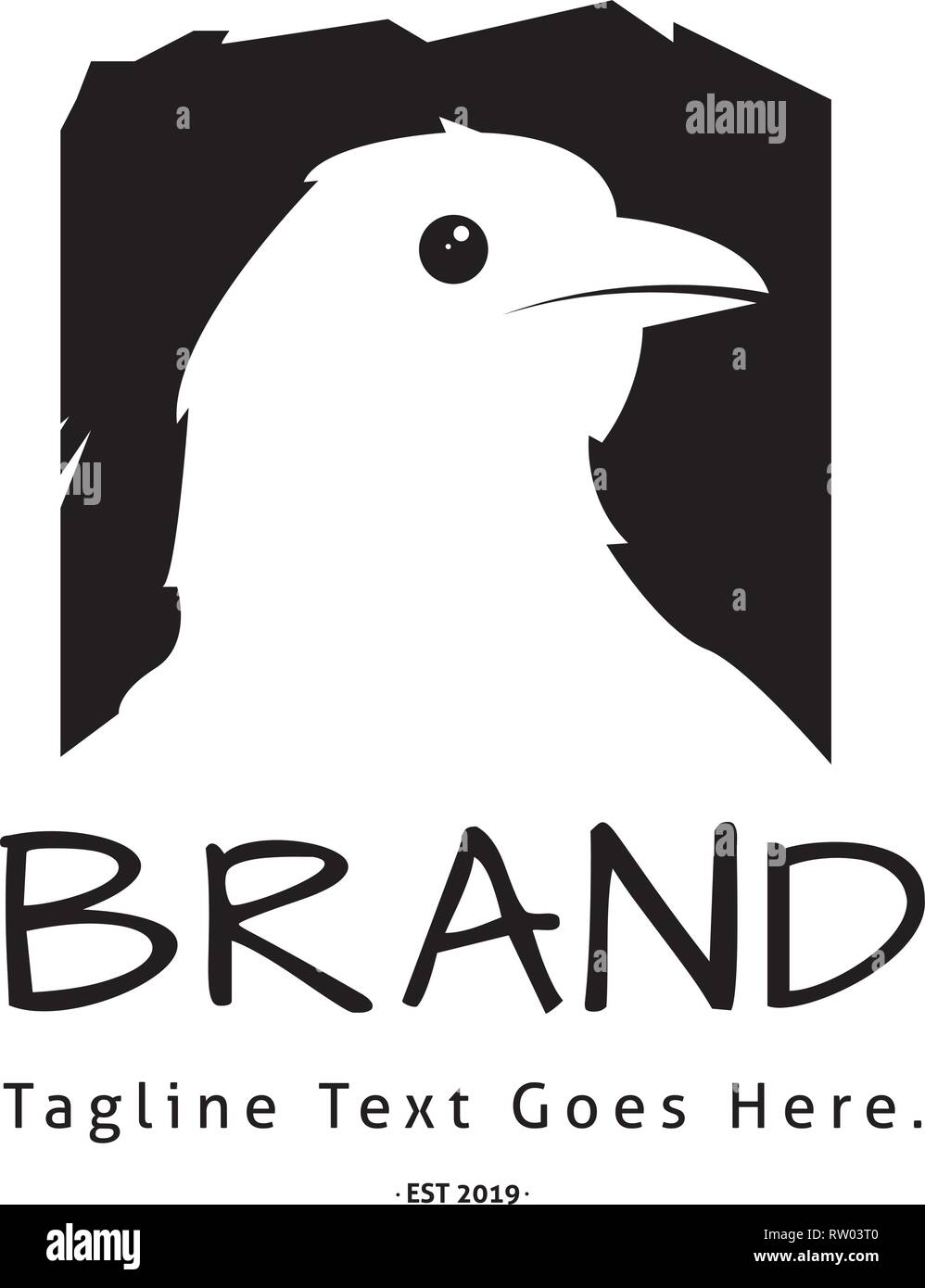 Bird colomba astratto vettore nero logo design Illustrazione Vettoriale