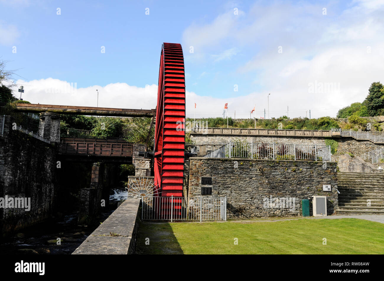 Il waterwheel minore a Laxey è chiamato Snaefell ruota (noto anche come Lady Evelyn), ed è situato a 700 metri a sud della maggiore Laxey ruota in Foto Stock