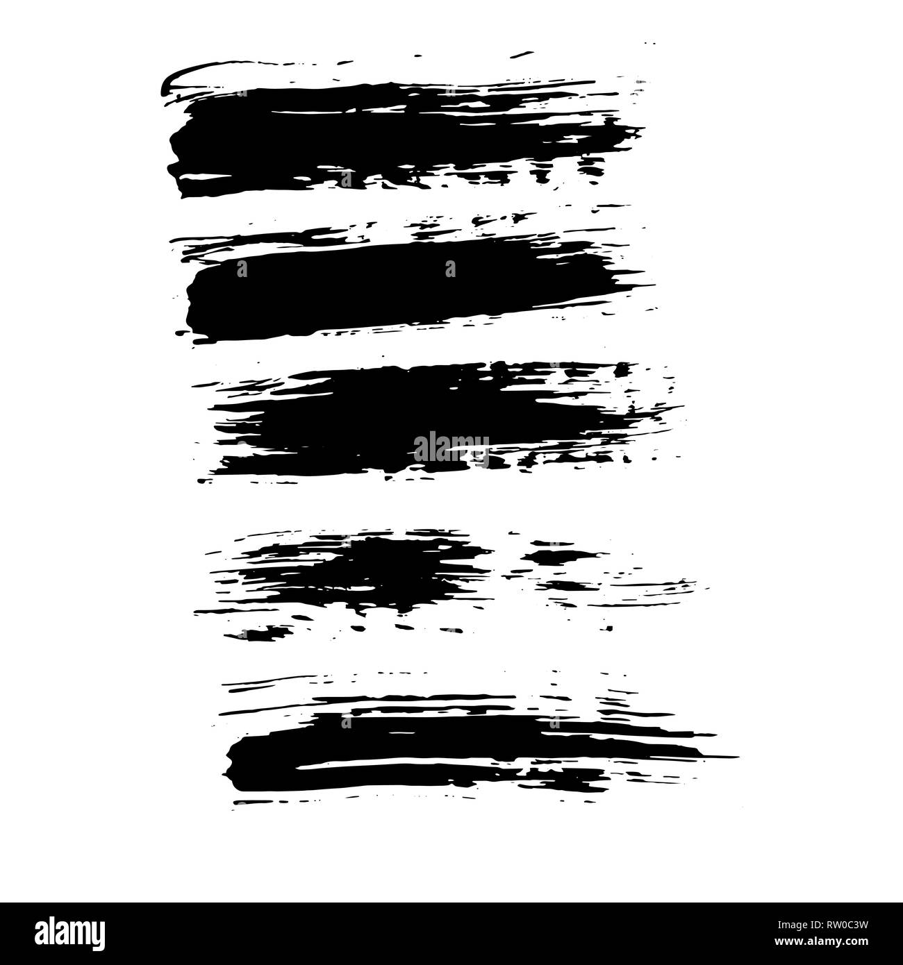 Grunge pennello asciutto set. Disegnata a mano illustrazione vettoriale. Illustrazione Vettoriale